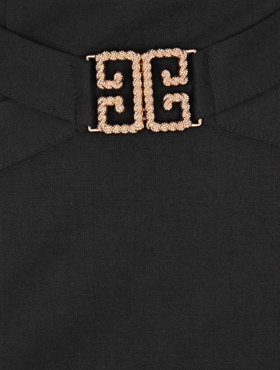 Jupe droite avec boucle décorative - Noir - 3