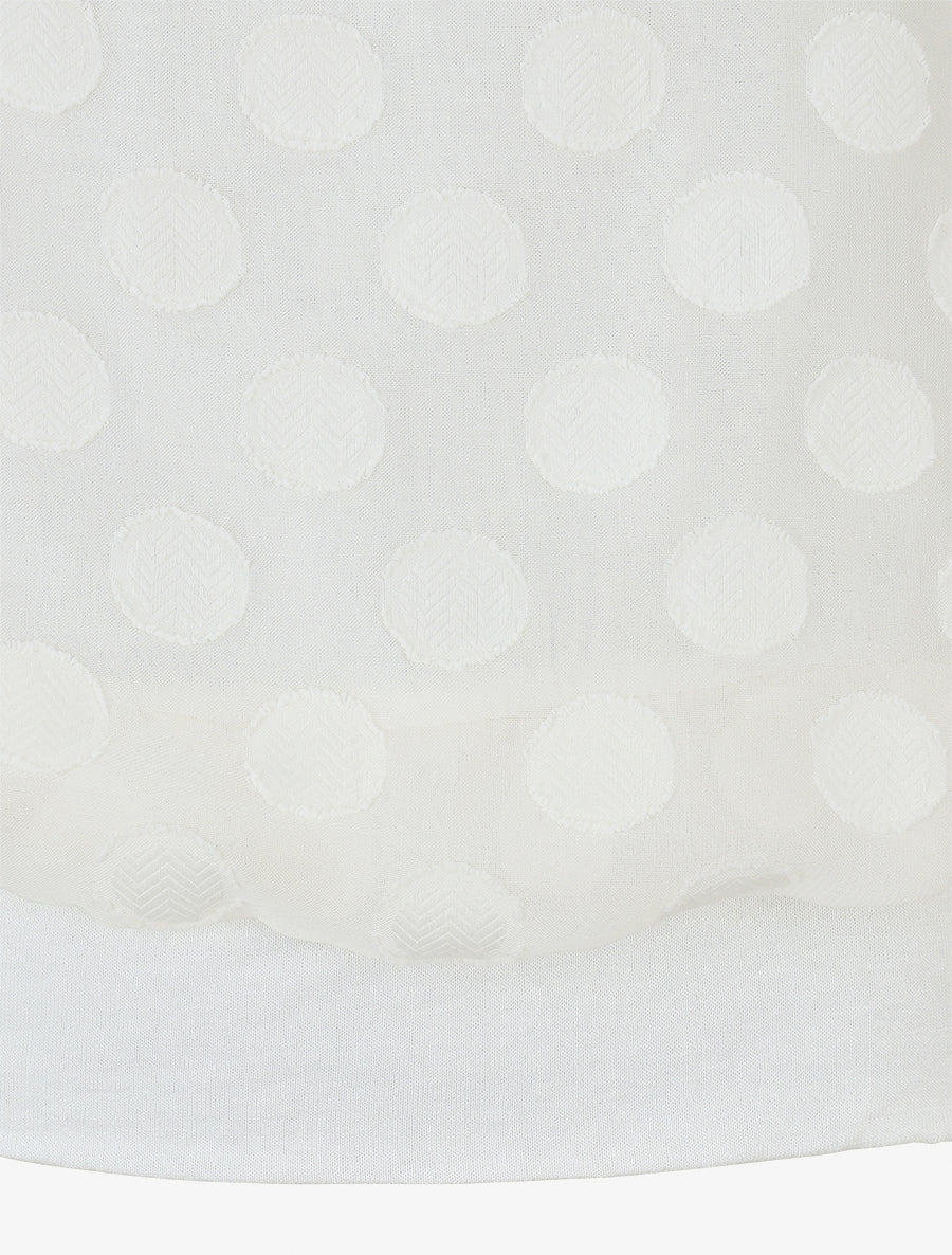 Top droite manches courtes à pois - Blanc - 3