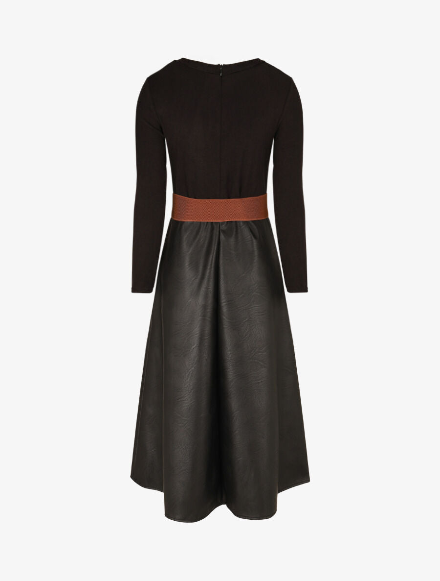 Robe patineuse bimatière - Noir - 2