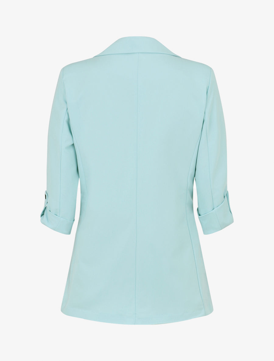 Blazer droit épaulettes et manches 3/4 - Bleu clair - 2