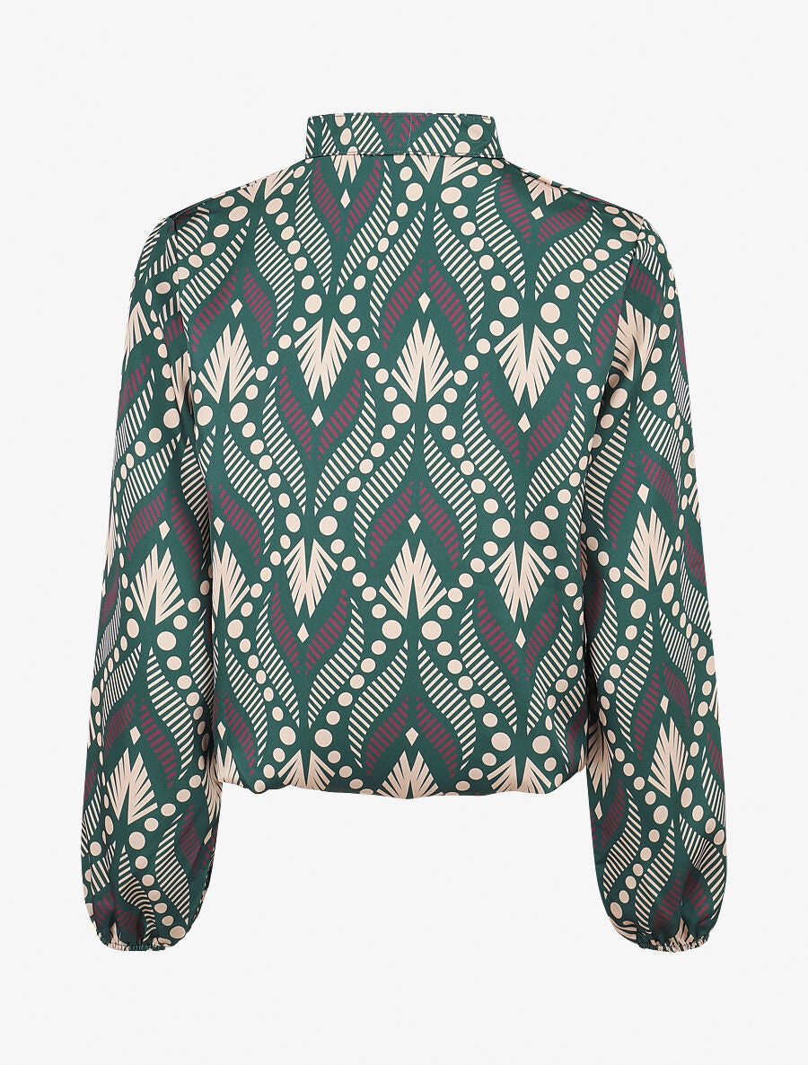 Blouse imprimé fantaisie - Vert - 2