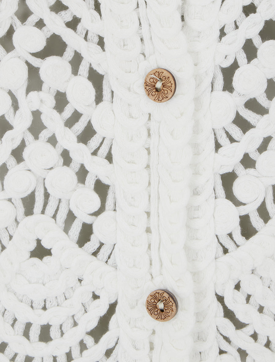 Gilet boutonné en crochet - Blanc - 3