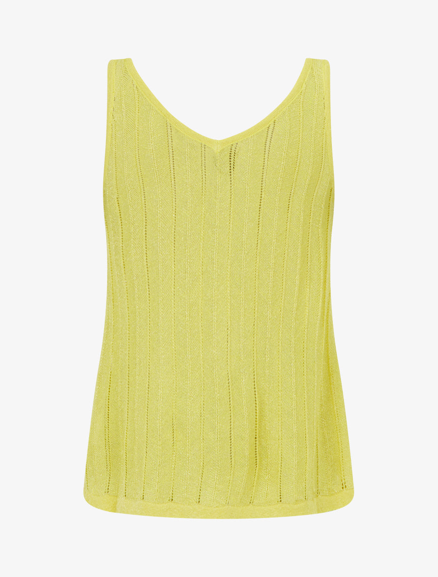 Débardeur en maille fine côtelée - Jaune - 2