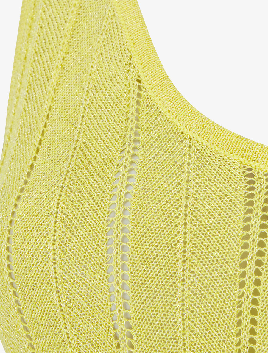 Débardeur en maille fine côtelée - Jaune - 3