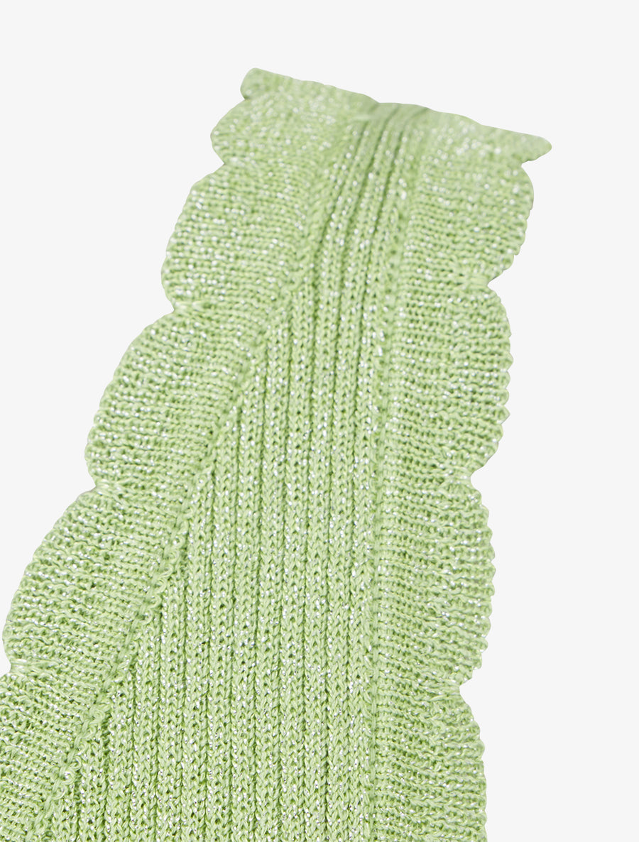 Débardeur festonné en maille irisée - Vert pomme - 3