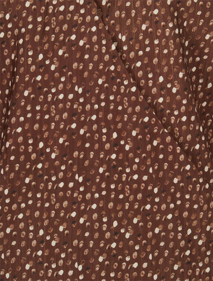Blouse cache-coeur imprimé pois - Marron - 3