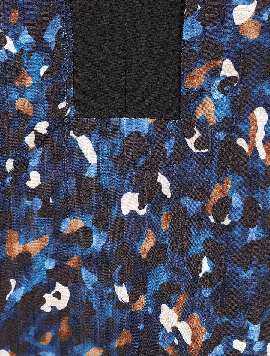 Blouse fluide à imprimé abstrait - Marine - 3