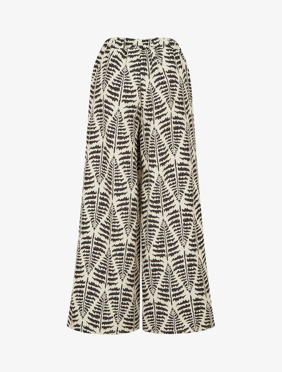 Pantalon ample et fluide imprimé fantaisie - Noir - 2