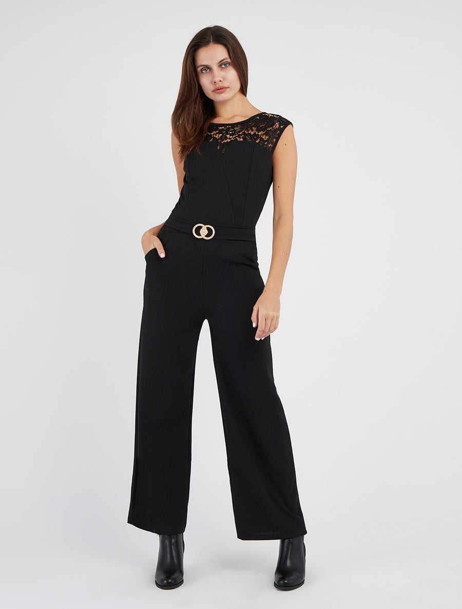 Kant-en-klare jumpsuit met rechte snit - Zwart