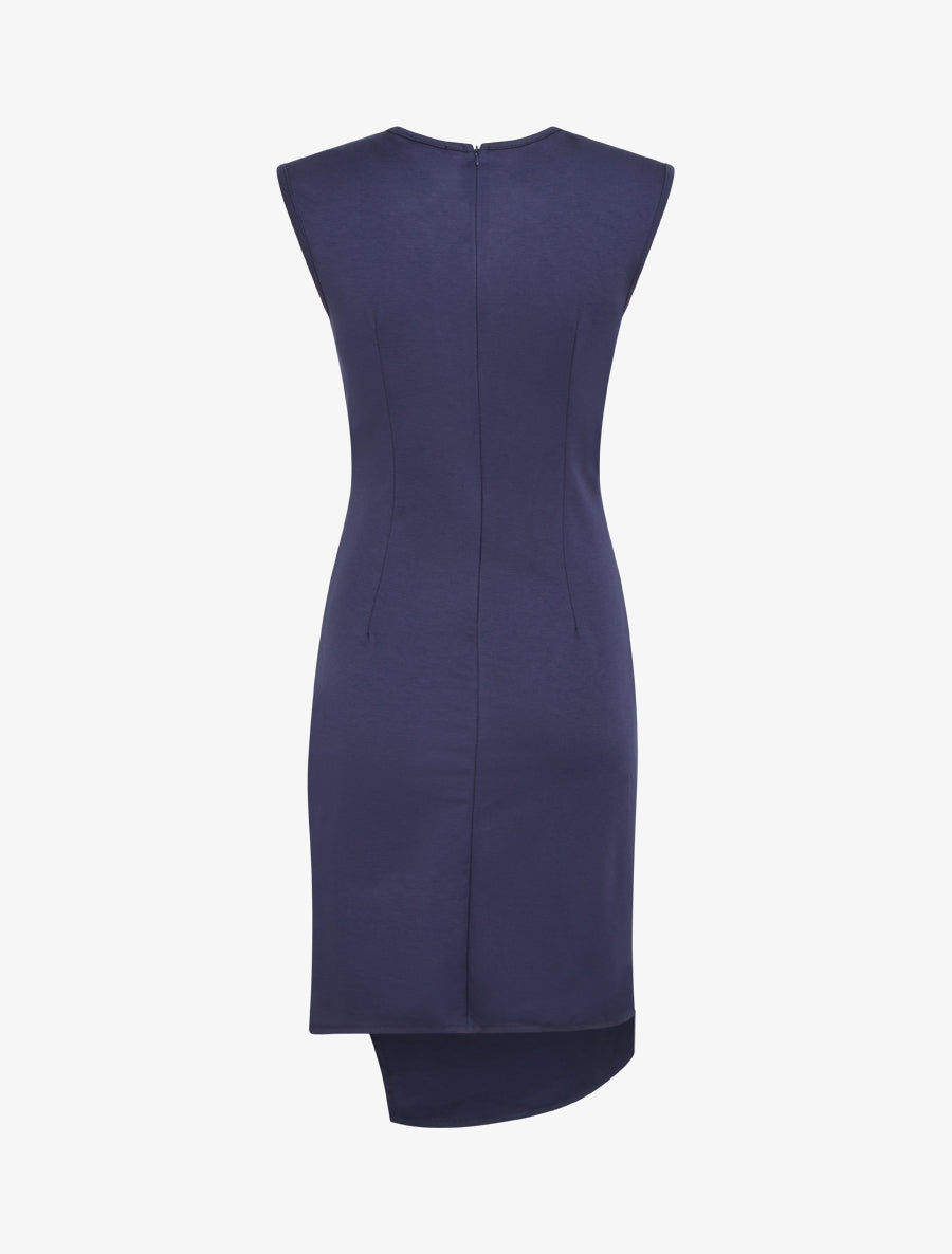 Robe sans manches style portefeuille - Marine - 2