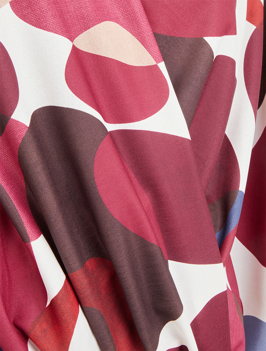 Top boule à col cache-coeur et imprimé 70&