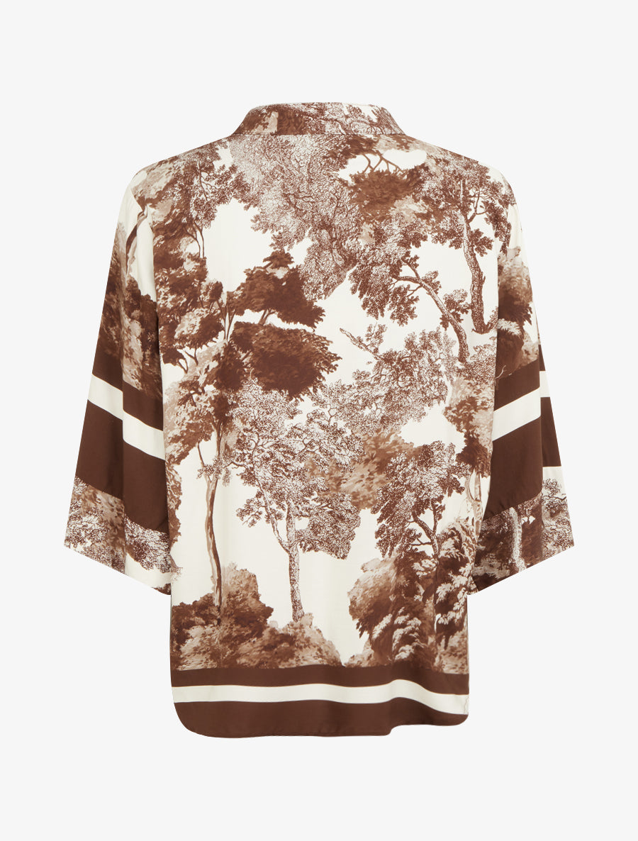 Top ample imprimé arbre - Marron - 2