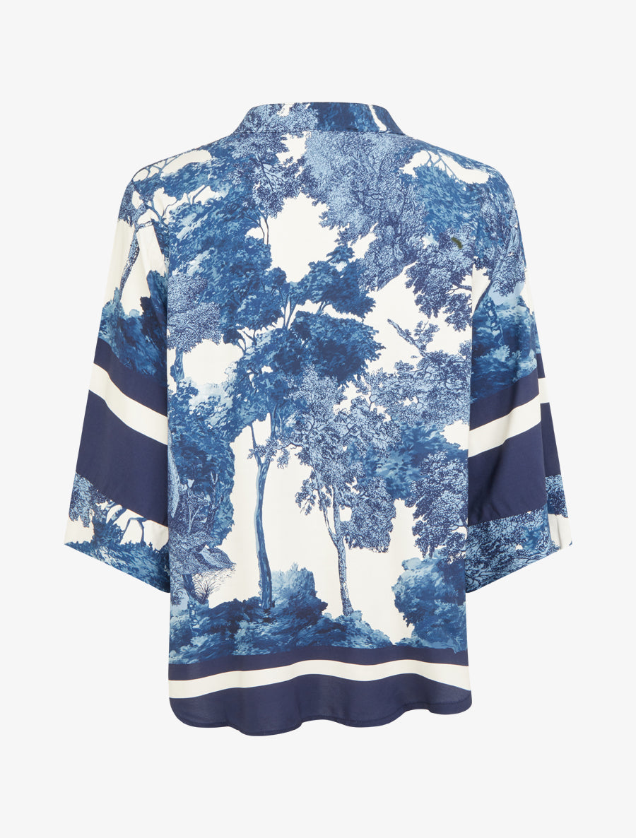 Top ample imprimé arbre - Marine - 2