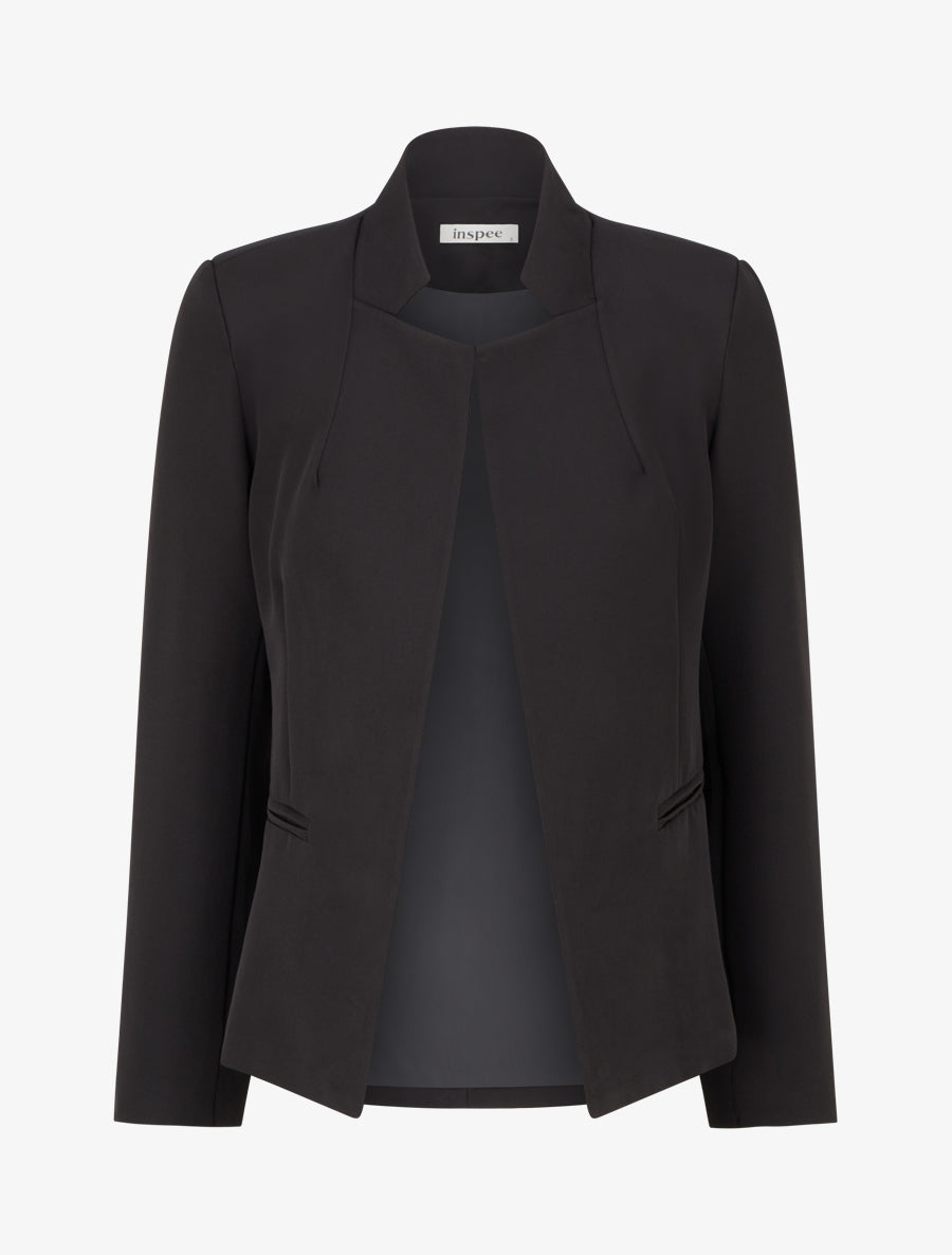 Blazer uni basique - Noir - 1