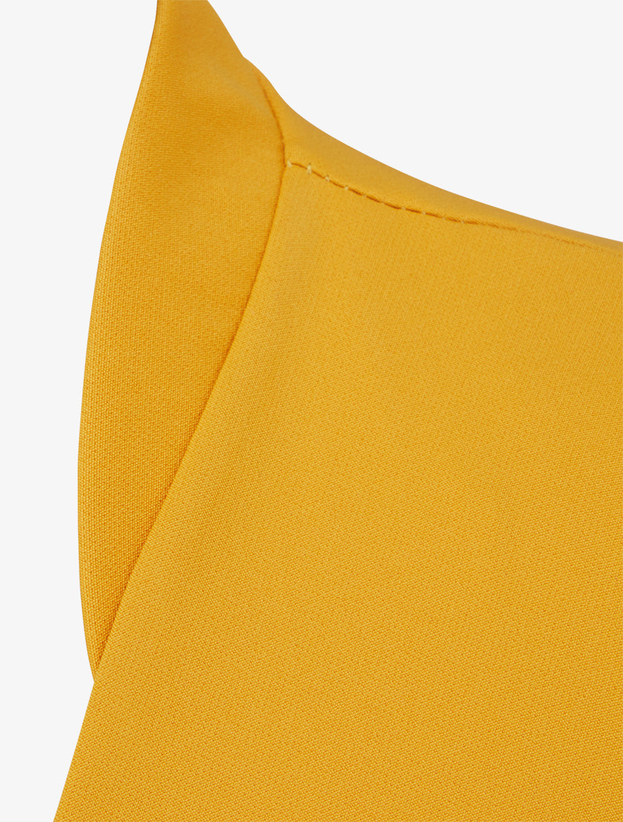 Veste unie à poches décoratives zippées - Jaune moutarde - 3