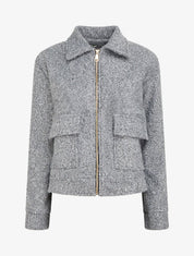 Korte jas met klepzakken - Grijs