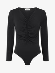 Body stretch à col V - Noir - 1