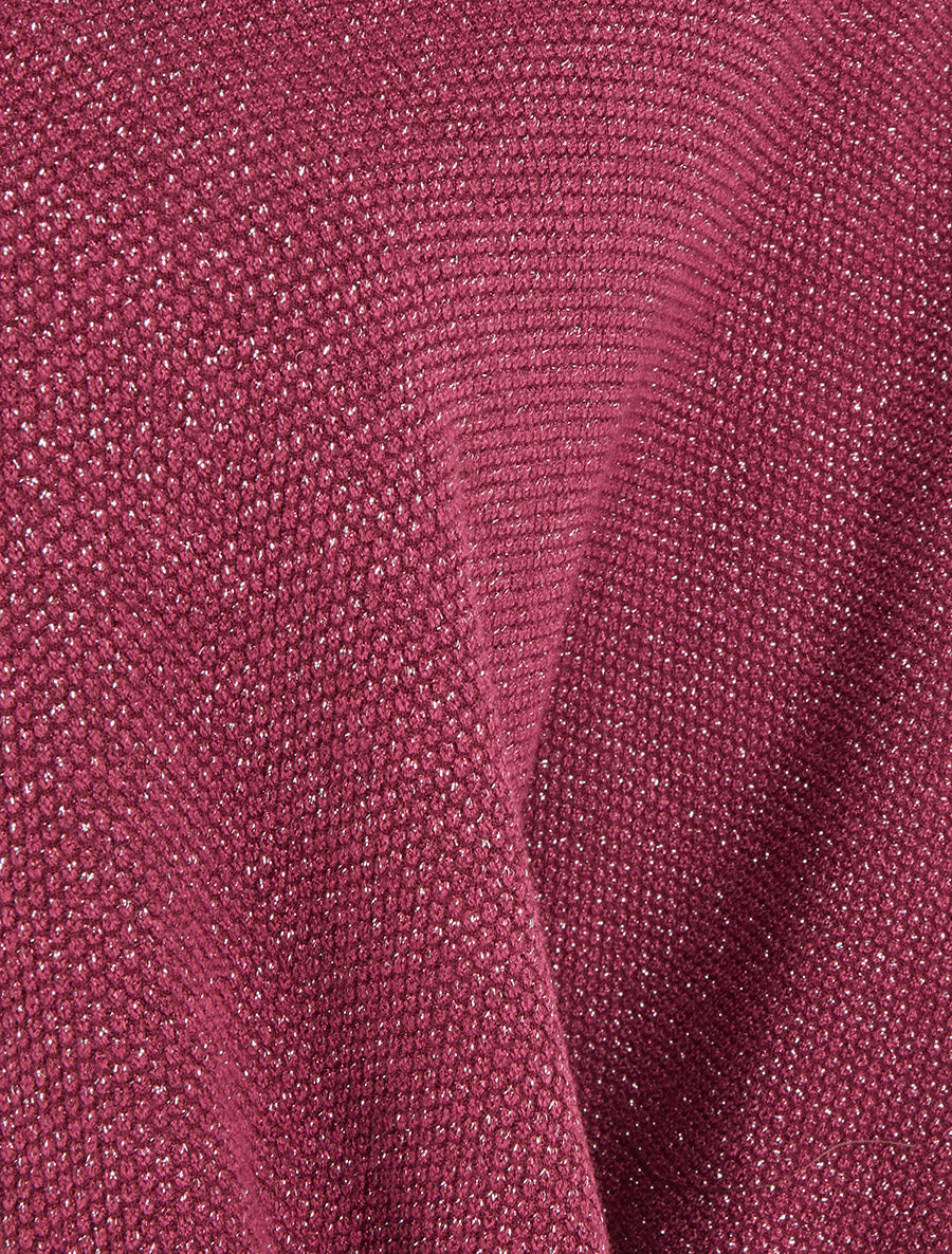 Gilet uni irisé à manches chauves-souris - Prune - 3