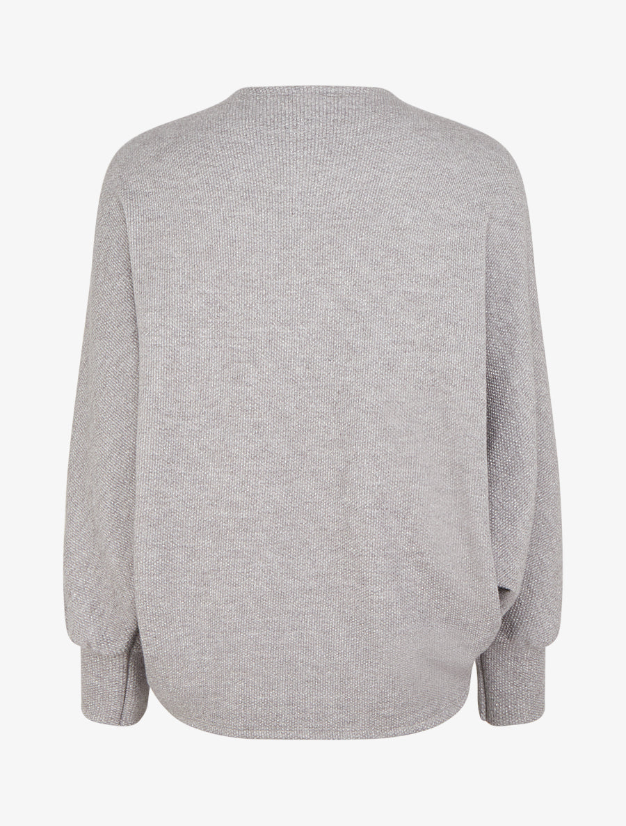 Gilet uni irisé à manches chauves-souris - Gris - 2