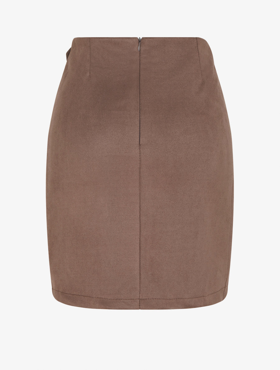 Jupe style portefeuille à oeillet - Marron - 2