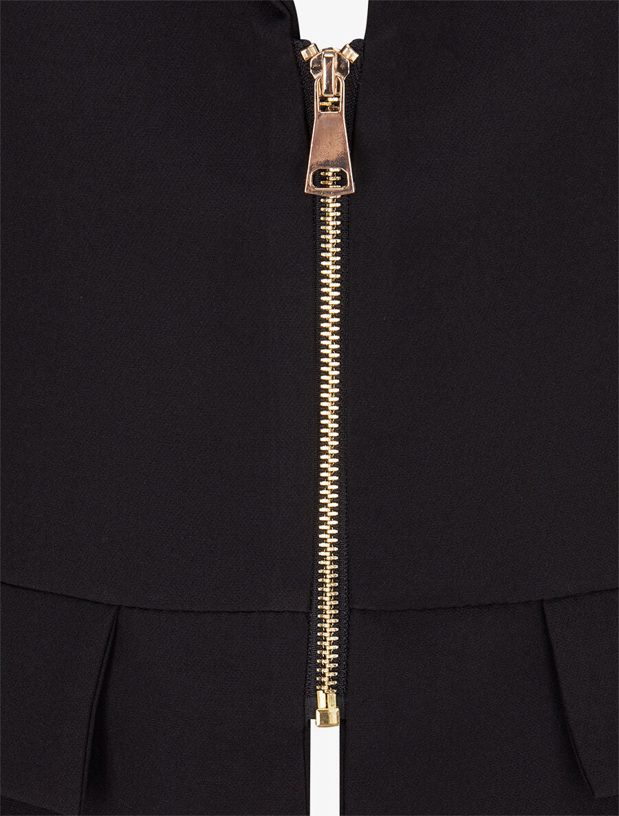 Veste cintrée à zip - Noir - 3