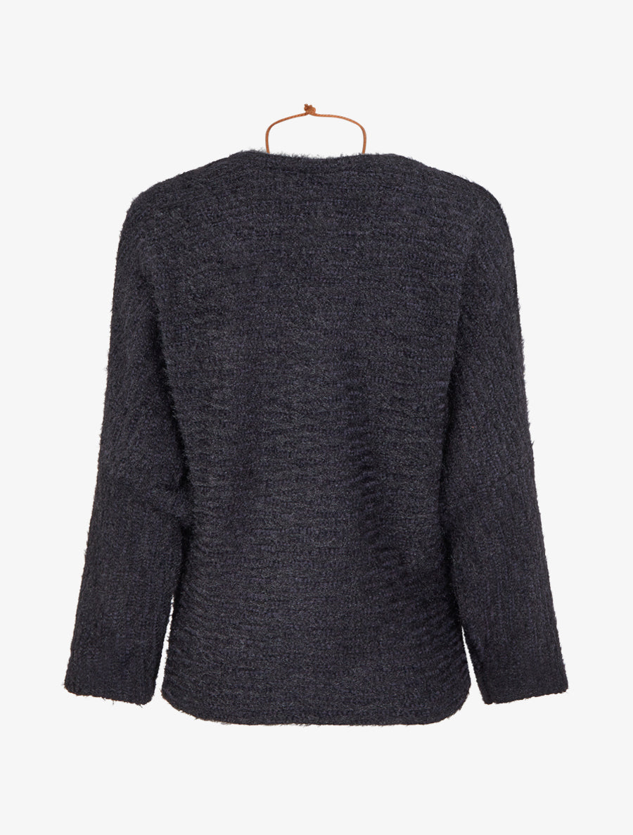 Pull duveteux à manches longues - Marine - 2