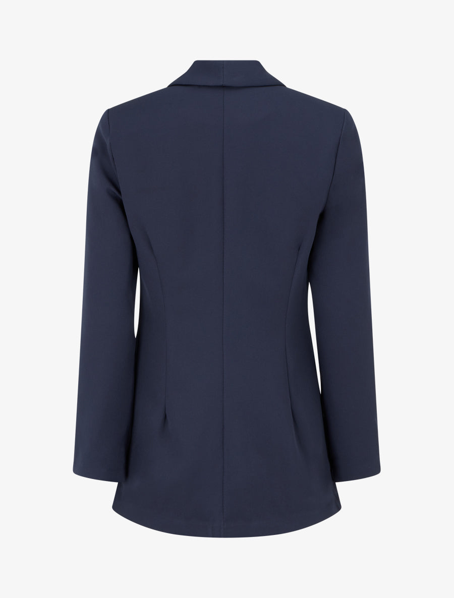 Blazer uni à poches décoratives - Marine - 2