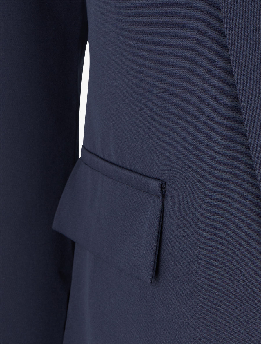 Blazer uni à poches décoratives - Marine - 3