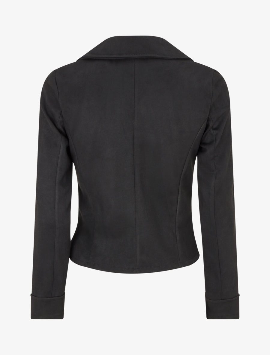 Veste en suédine à fermeture zippée - Noir - 2