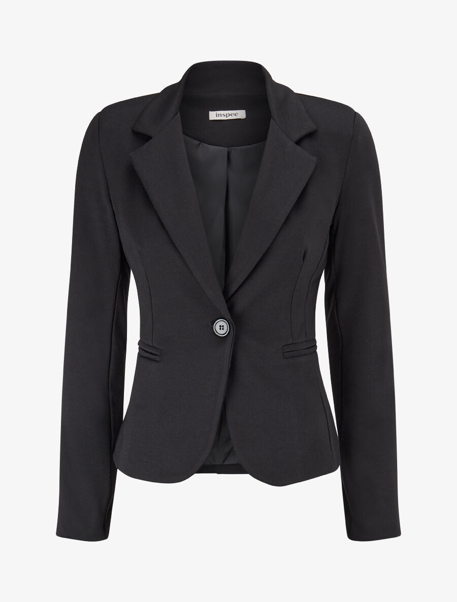 Veste ajustée à col cranté - Noir - 4