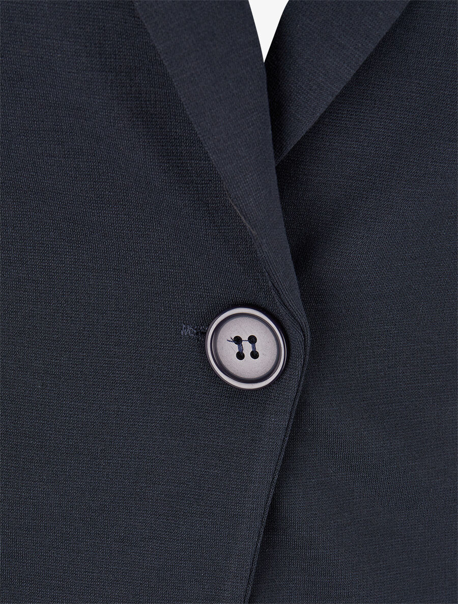 Veste ajustée à col cranté - Marine - 3