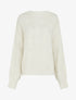 Pull uni en maille à détail irisé - Écru - 1