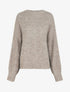 Pull uni en maille à détail irisé - Taupe - 1