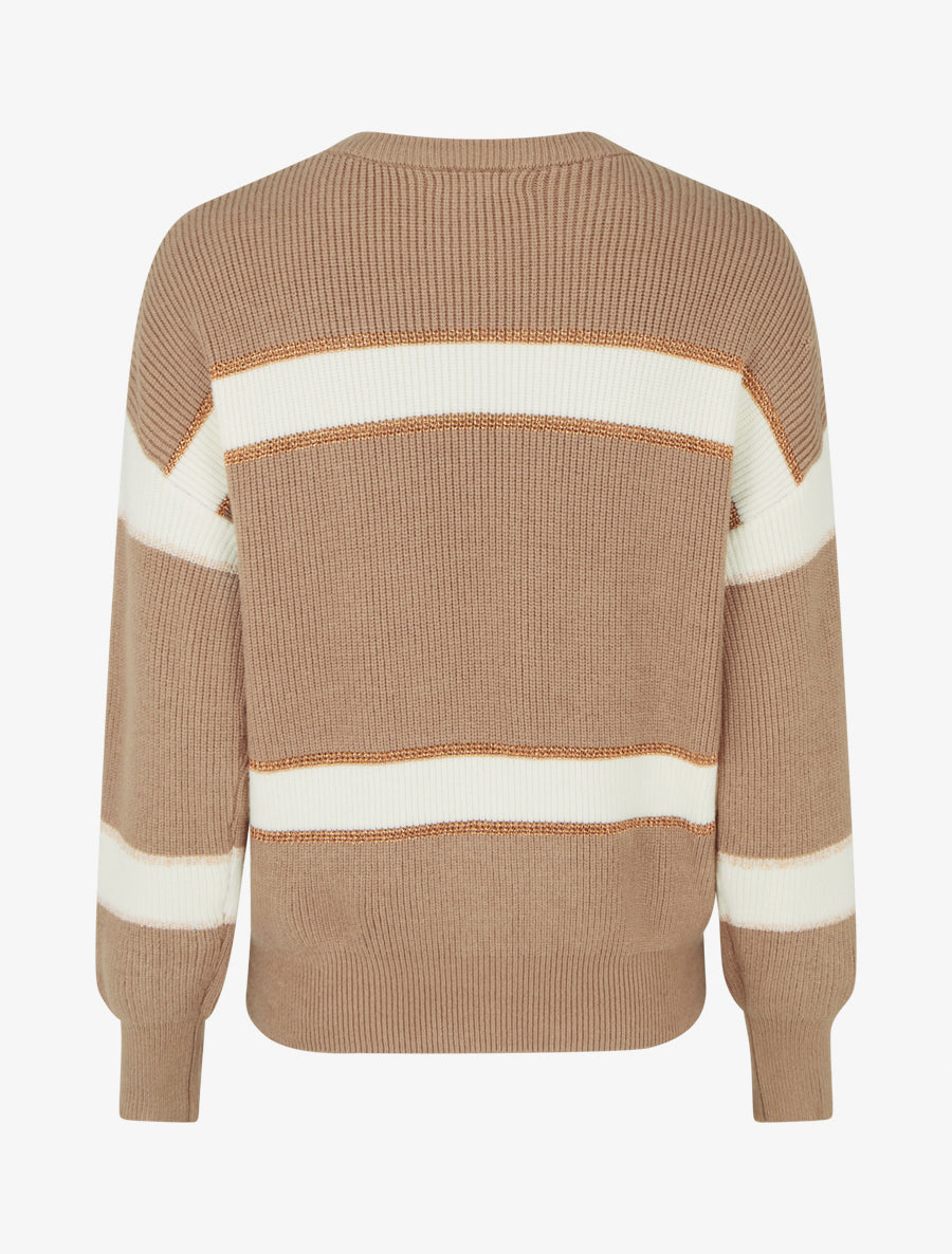 Pull à rayures irisées - Taupe - 2
