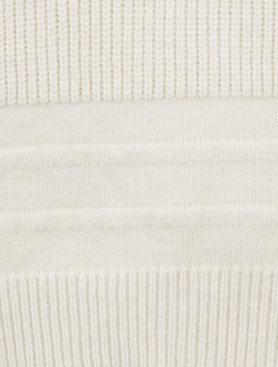 Pull droit uni côtelé - Écru - 3
