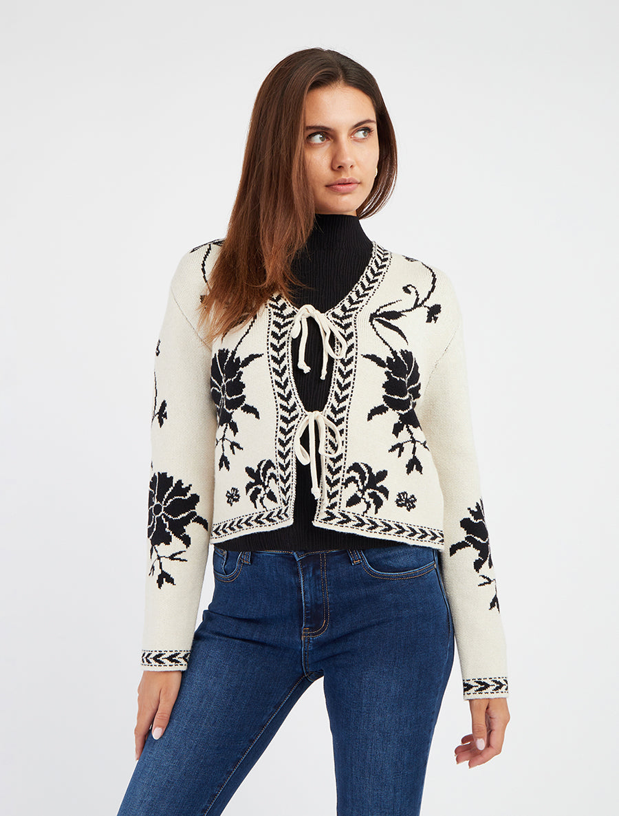 Wikkelvest met barokprint - Wit