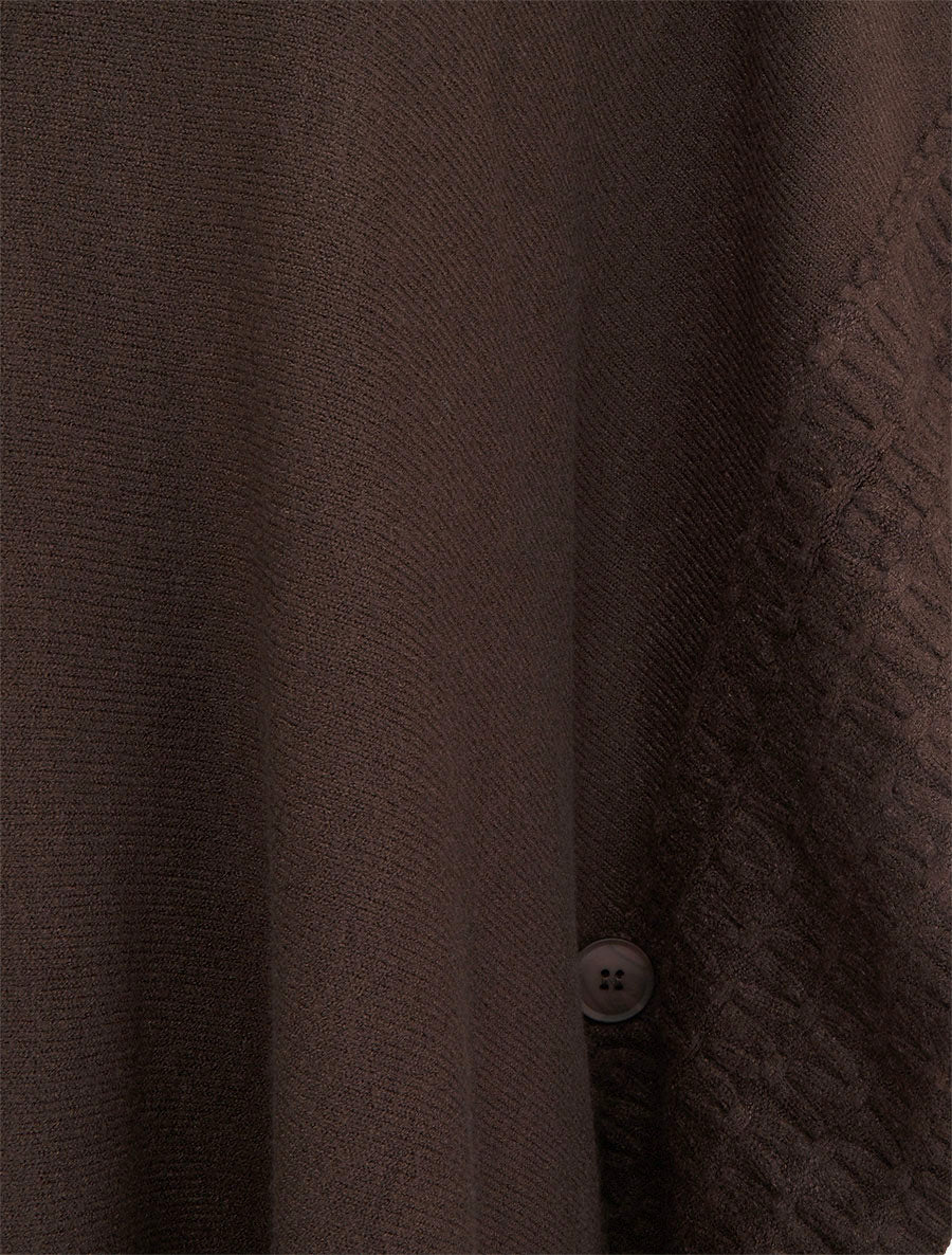 Poncho à col roulé - Marron - 3