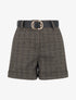 Short à revers imprimé tartan - Noir - 1