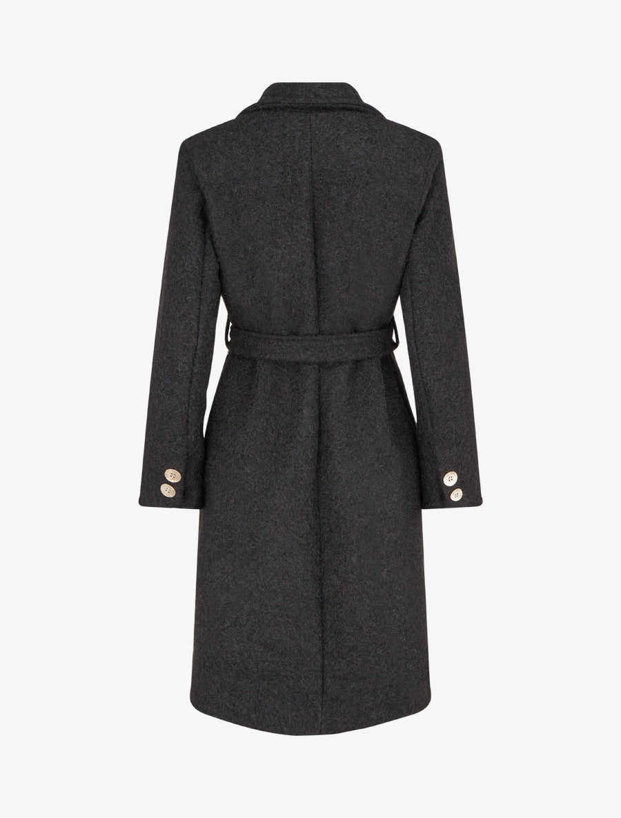 Manteau duveteux à fermeture boutonnée - Noir - 2