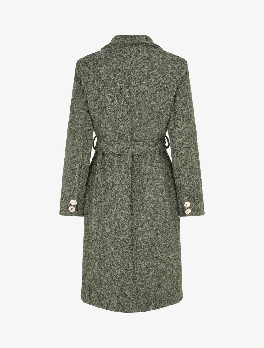 Manteau duveteux à fermeture boutonnée - Kaki - 2