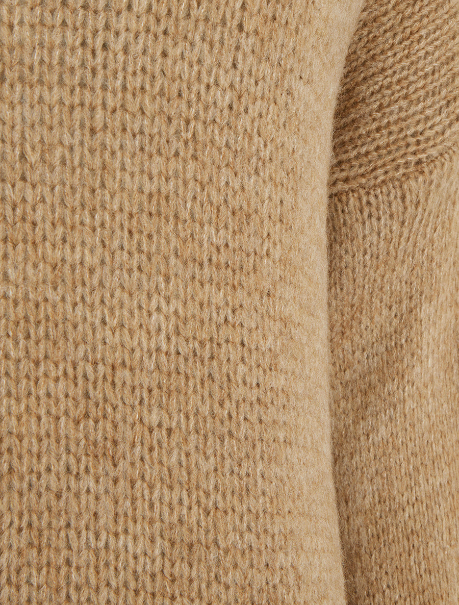 Pull coupe carrée à col roulé - Camel - 3