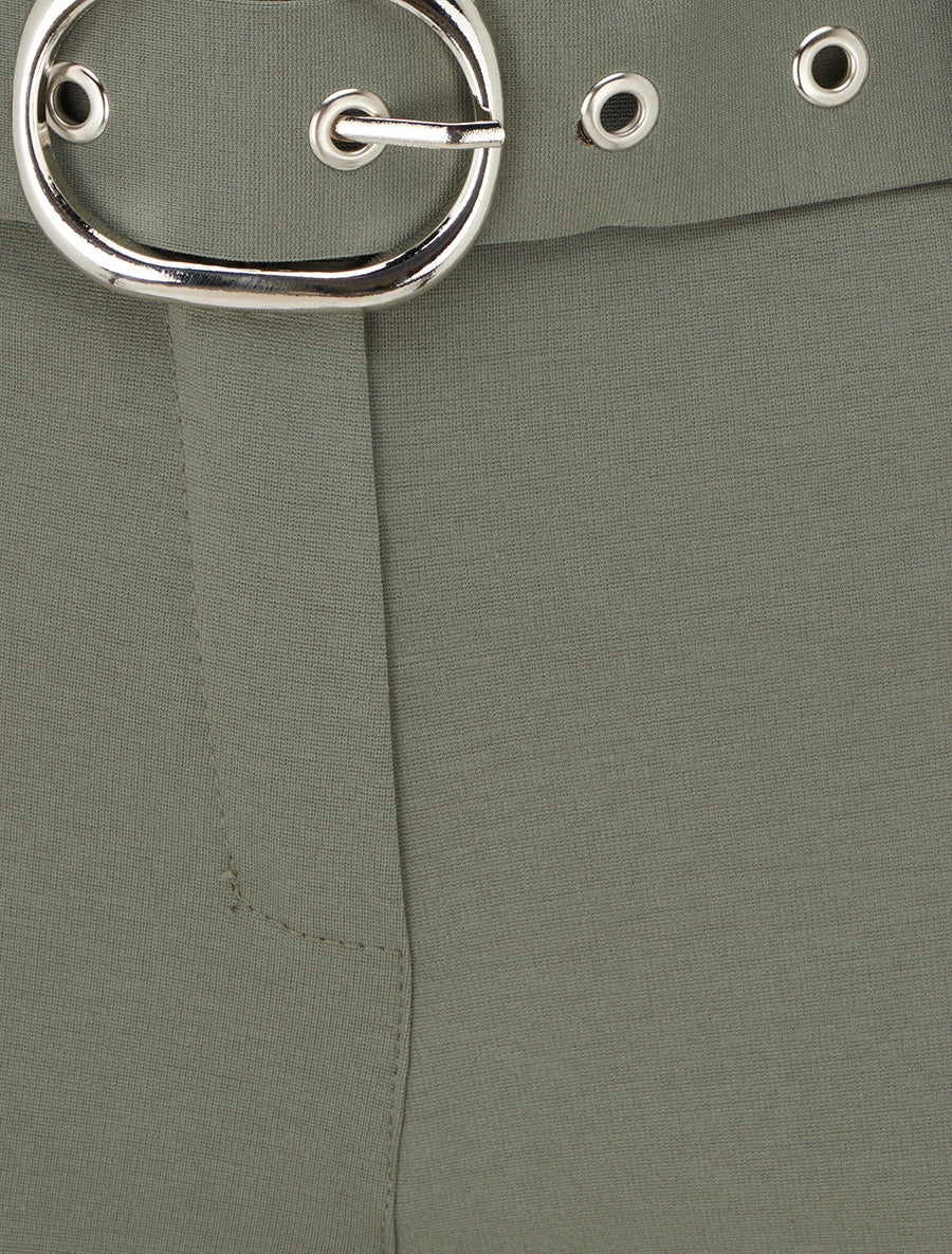 Pantalon droit ceinturé - Kaki - 3