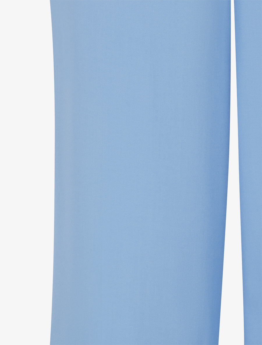 Pantalon droit uni élastiqué - Bleu ciel - 3