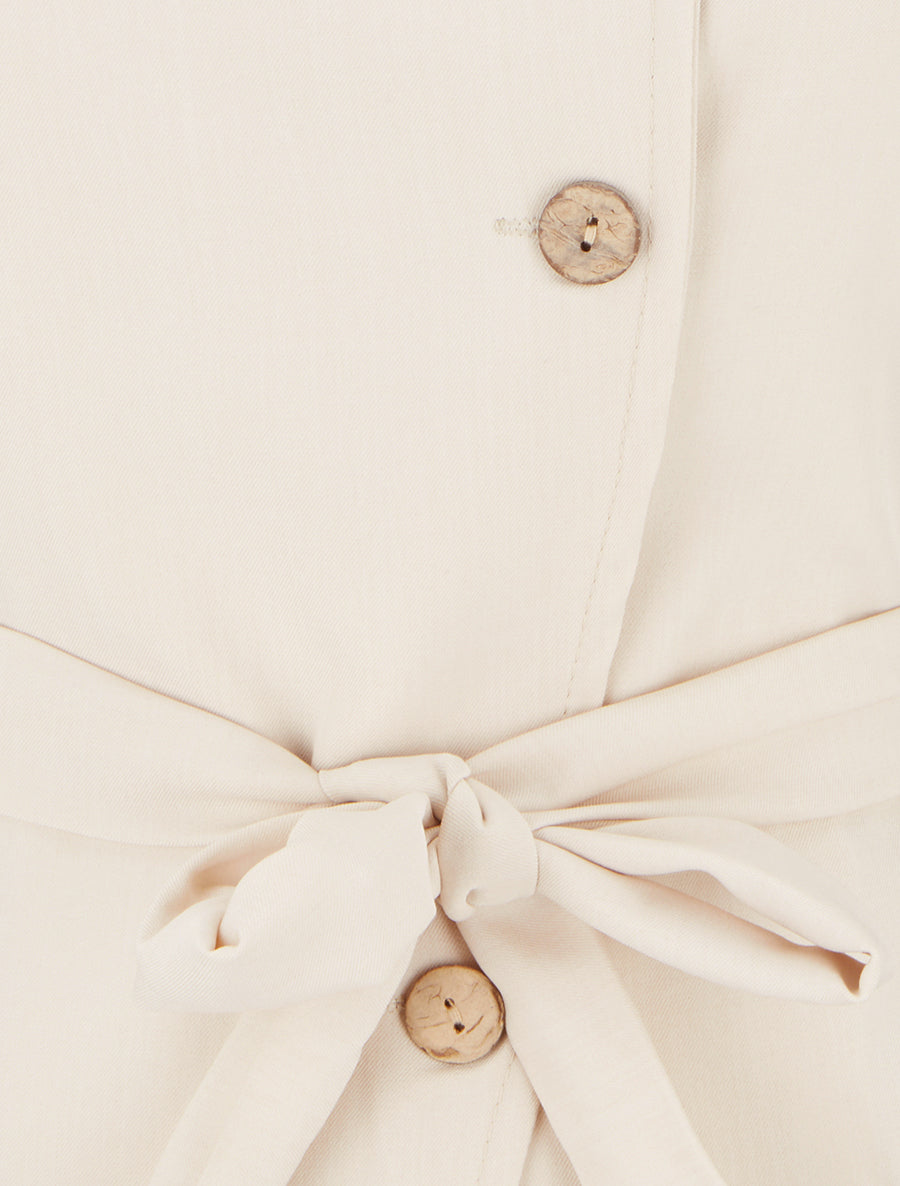 Top boutonné sans manches - Beige - 3