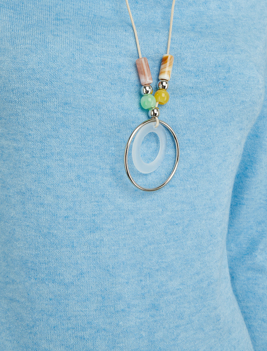 Pull asymétrique à col bénitier - Bleu ciel - 3