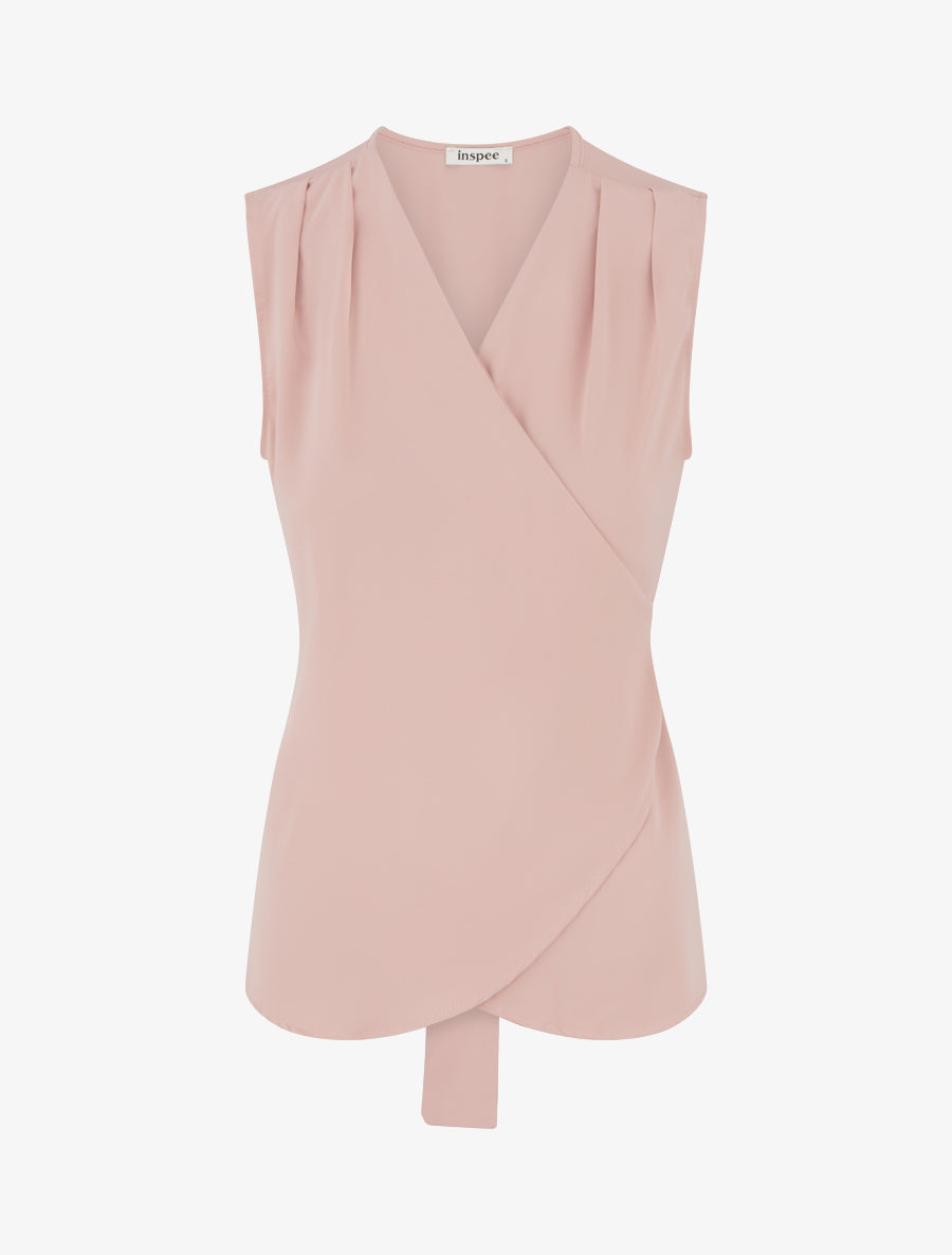Top fluide uni à nouer - Vieux rose - 1