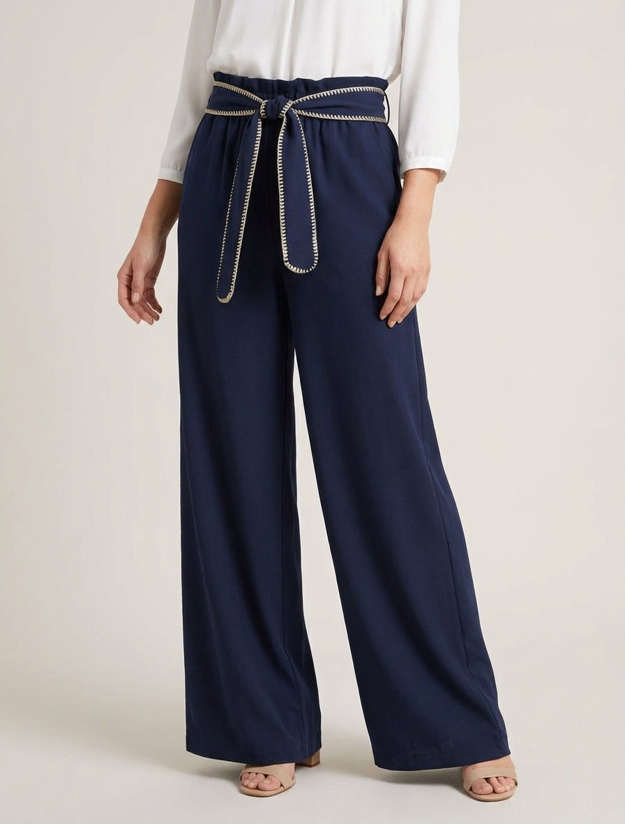 Ceintuurbroek met iriserend detail - Marine