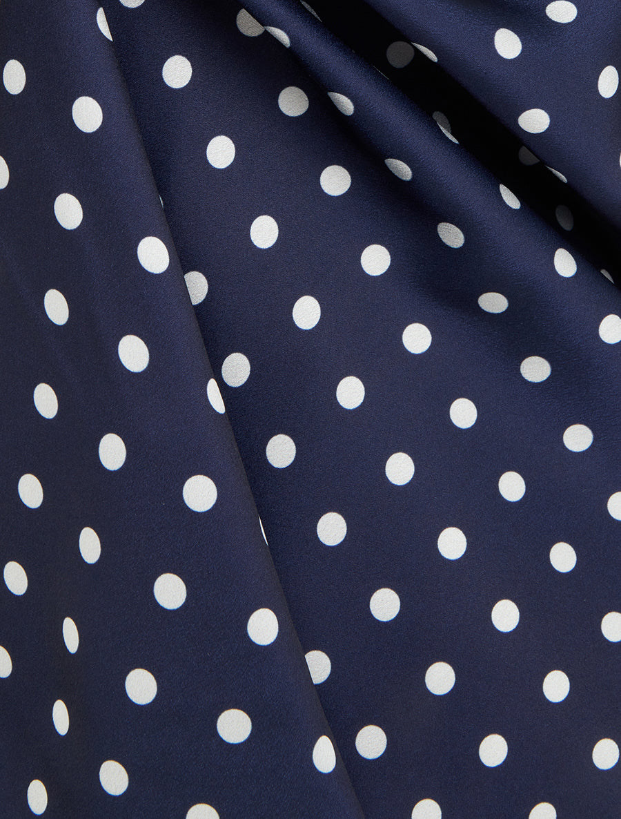 Caraco satiné imprimé à pois - Marine - 3