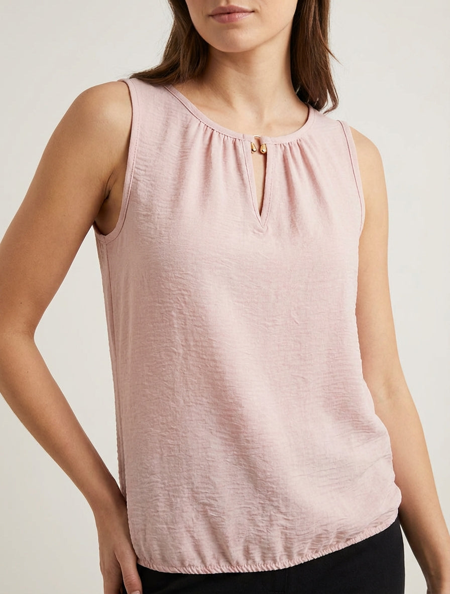 Elastische top met sierstuk. - Oudroze
