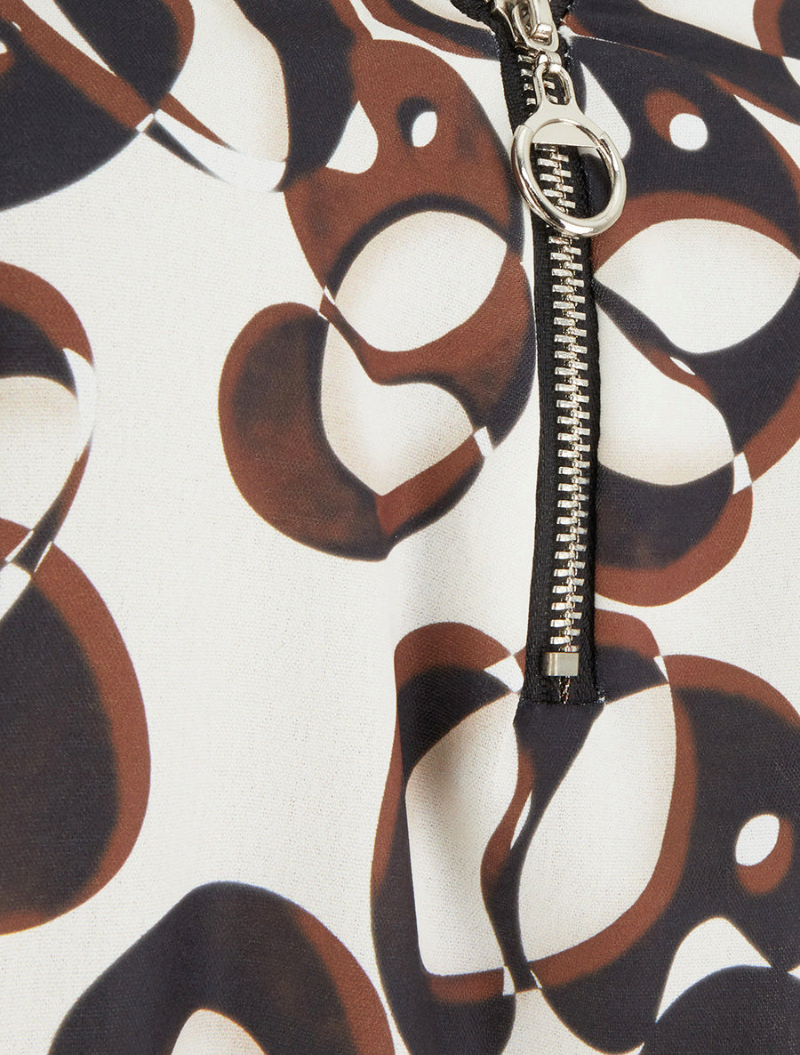 Caraco zippé imprimé graphique - Noir - 3